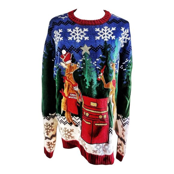 Blizzard Bay Christmas Reindeer Sweater Size Large - Picture 1 of 5